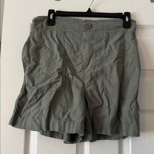 LOFT Sage Green Relaxed Shorts high waist